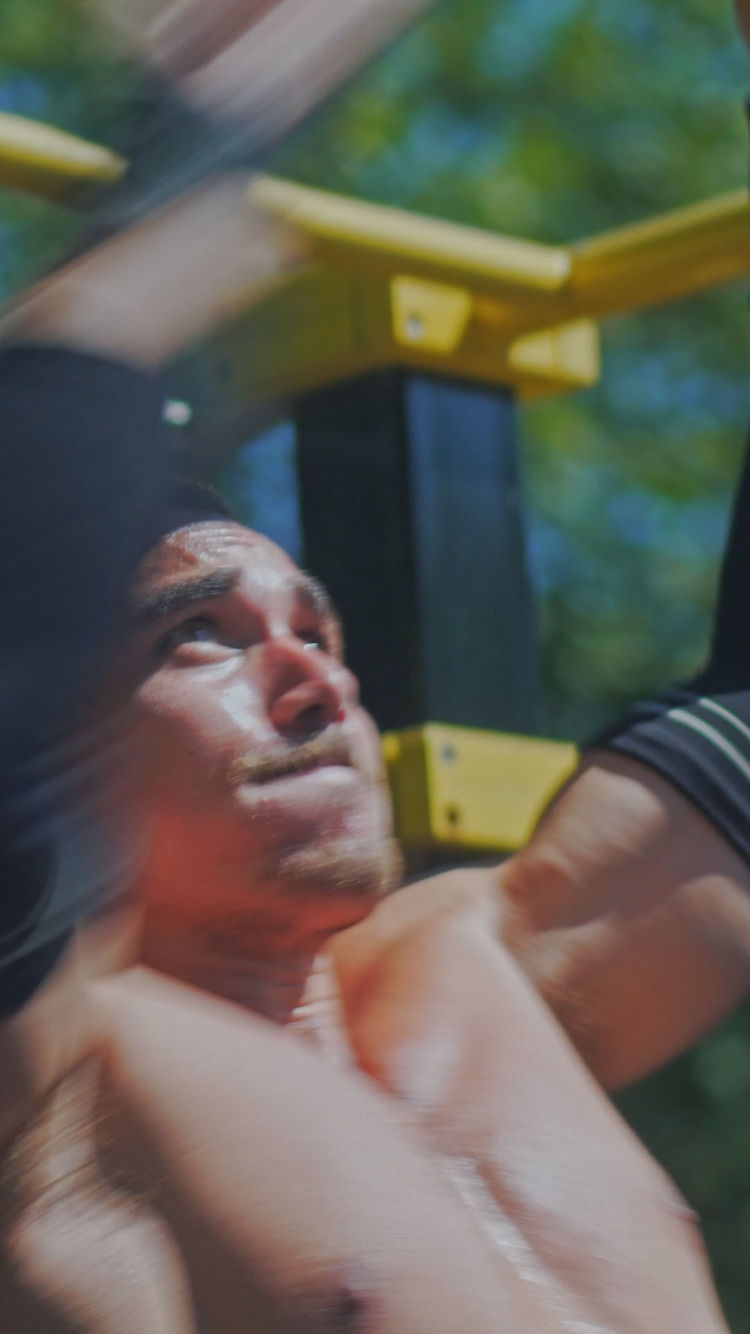 Athlete training outdoors